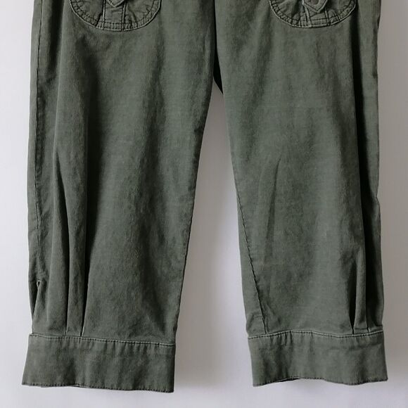Hei Hei Womens Olive Green Low Rise Cropped Cargo Pocket Design Pant Size 6 - Picture 4 of 7